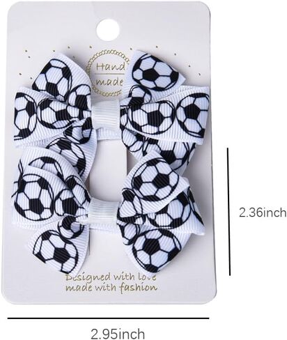 Soccer Bows Hair Clips for Girls Toddler Baby Girl Soccer Outfit Football Hair Accessories Hair Barrettes for Women Hair Pins Sports Themed Bowknot Hair Clip Soccer Mom Soccer Team Gifts in Saudi Arabia