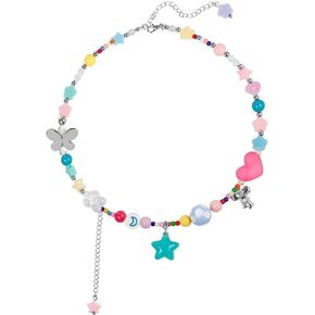 Buyongwant Colorful Necklace Star Pendant Beaded Fashion Collar Chain Sweet Cool Girl Jewelry Gift