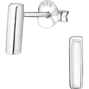 925 Sterling Silver 6.5mm Bar Stud Earrings, Sold as a Pair