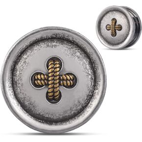 ERKUOO 2PCS Tree Stump Screw Fit Ear Gauge Piercing Surgical Steel Plugs Expander Tunnels Ear Expander Earrings Jewelry for Women Men