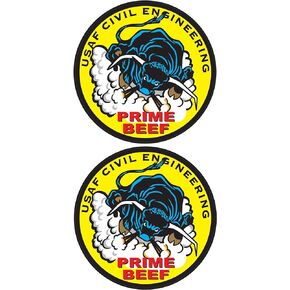 USAF Civil Engineer Prime Beef Military Decals 4.5 Inch