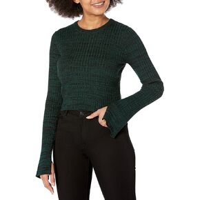 Monrow Women's Ht1319-cosmo Rib Sweater L/S Top