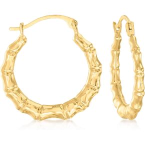 Canaria 10kt Yellow Gold Bamboo Hoop Earrings