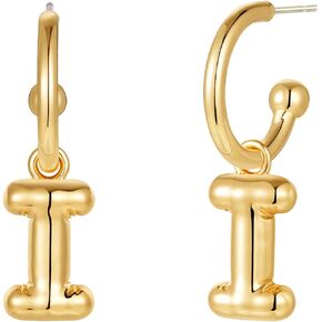 Apsvo Balloon Initial Earrings for Women Girls, Bubble Letter A-Z Earrings 18K Gold Plated Dainty Alphabet Name Personalized Jewelry Gift