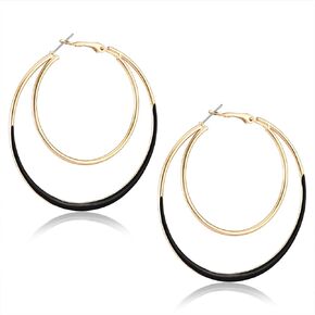 Hoop Earrings for Women Statement Double Circle Earrings Geometric Glazed Layers Oval Drop Dangle Earrings