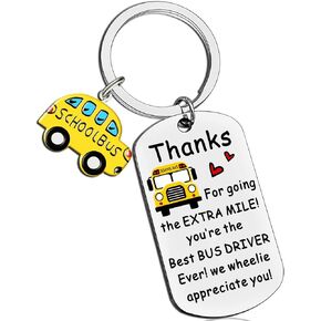 AOBIURV Bus Driver Appreciation Gifts Best Bus Driver Gifts School Bus Driver Gifts School Bus Keychain Gifts For Retired Bus Driver School Bus Birthday Christmas Gifts Keyring Necklace