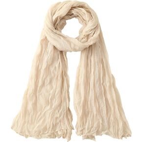Cotton Linen Solid Scarf Wrap Shawls for Women Ladies(100x190cm) Super Large Size-For All Seasons-Christmas Presents