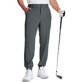 Men's Golf Joggers Pants with Zipper Pockets Stretch Slim Fit Tapered Dress Work Casual Sweatpants for Men