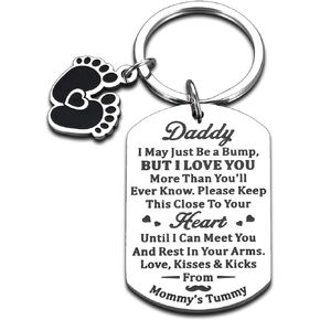 New Dad Gifts for Men First Time Dad Gifts from Baby Mom Daddy Dad to Be Keychain First Fathers Day New Parents Pregnancy Announcement Expecting Dad Gifts from Wife for Husband Boyfriend