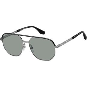 Marc Jacobs Men's Marc 469/S Square Sunglasses, Ruthenium Black/Green, 58mm, 15mm
