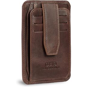 RFID Blocking Minimalist Men’s Wallet - Slim, Italian Leather Credit Card Holder and Zippered Coin Slot