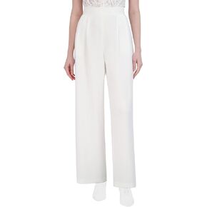BCBGMAXAZRIA Women's High Waisted Wide Leg Pant Belt Loop Pleated Trouser