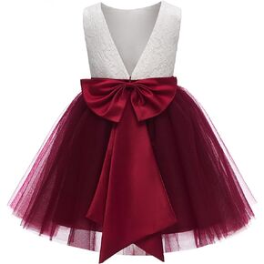 Flower Girl Dress Sleeveless Kids Lace Birthday Party Christmas First Communion Dresses