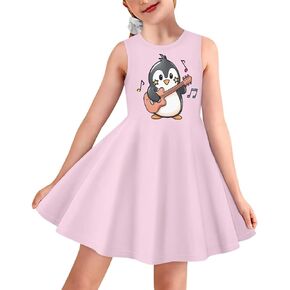 Girls Cute Dress Sleeveless Swing Skater A-Line Dress Casual Party Summer Outfits Funny Print