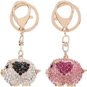 سلسلة مفاتيح فوزية على شكل قلب لطيف على شكل خنزير بلينغ حجر الراين حقيبة جديدة ساحرة للنساء in Kuwait