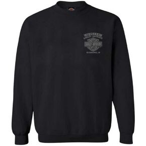 Harley-Davidson Men's Halo Willie G Skull Fleece Pullover Sweatshirt, Black