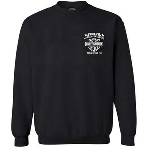 Harley-Davidson Men's Shady Biker Skull Fleece Pullover Sweatshirt, Black