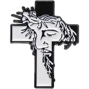 Fashion Cross Faith Lapel Brooch Pin Abstract Figure Enamel Pins Collar Sweater Suit Dress Backpack Brooches Punk Jewelry Gifts for Women Girls Badges