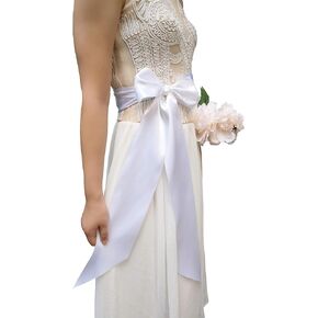 4'' Wide 90" Long Simple Ribbon Sash for Formal Wedding Dress Belts