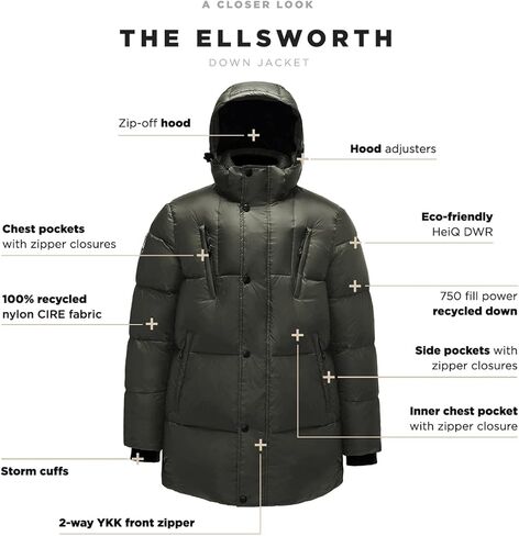 Triple F.A.T. Goose Ellsworth Puffer Jacket Men - Men Parka With Hood - Down Coat Men - Men's Puffer Jacket in Kuwait