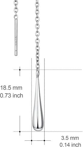 Threader Earrings 925 Sterling Silver Teardrop,Tree of Life,Leaf Dangle Drop Earrings for Women in Saudi Arabia