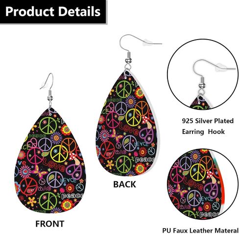 MIOAOSRT Earrings For Women,Leather Earrings Dangle Lightweight Teardrop Earrings Jewelry For Women Girls in Saudi Arabia
