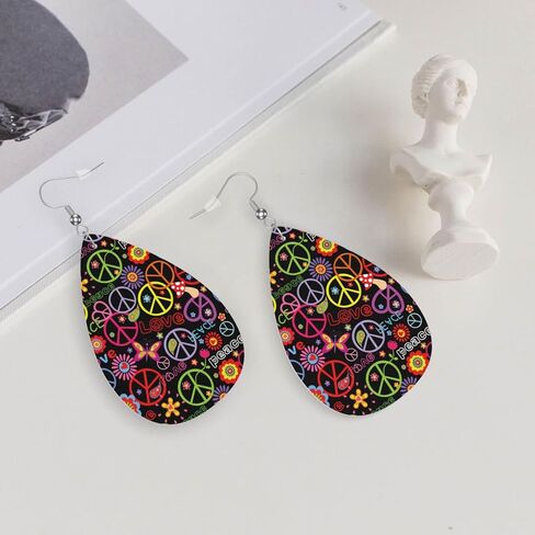 MIOAOSRT Earrings For Women,Leather Earrings Dangle Lightweight Teardrop Earrings Jewelry For Women Girls in Saudi Arabia