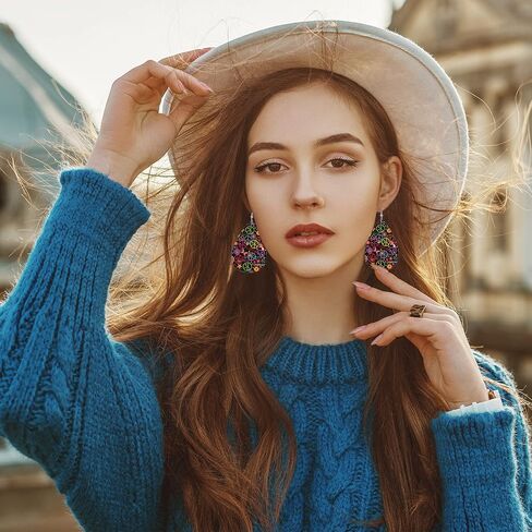 MIOAOSRT Earrings For Women,Leather Earrings Dangle Lightweight Teardrop Earrings Jewelry For Women Girls in Saudi Arabia