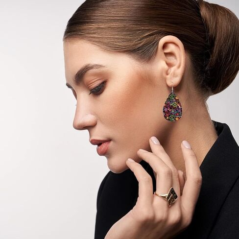 MIOAOSRT Earrings For Women,Leather Earrings Dangle Lightweight Teardrop Earrings Jewelry For Women Girls in Saudi Arabia
