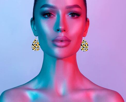 أقراط MIOAOSRT للنساء، أقراط جلدية متدلية خفيفة الوزن على شكل دمعة مجوهرات للنساء والفتيات in Kuwait