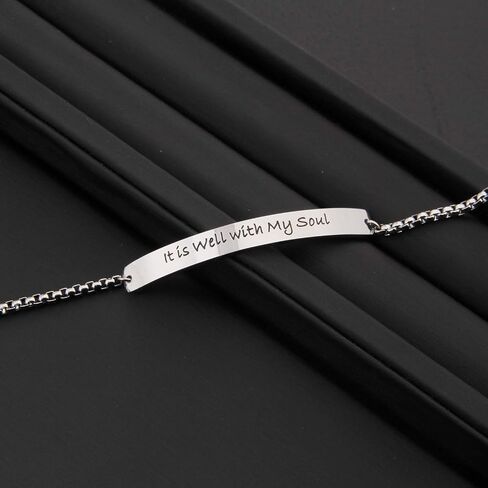 MYOSPARK It is Well with My Soul Hand stamped Bracelet Scripture Bracelet Christmas Gift for Her in Saudi Arabia