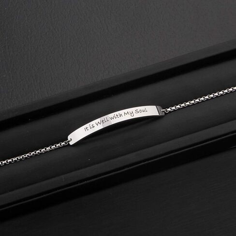 MYOSPARK It is Well with My Soul Hand stamped Bracelet Scripture Bracelet Christmas Gift for Her in Saudi Arabia