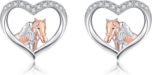 EXRANQO Horse Earrings For Girls 925 Sterling Sliver Cubic Zircon Horse Stud Earrings Hypoallergenic Cute Animal Horse Jewelry Gifts For Women Girls Mother Daughter in Kuwait