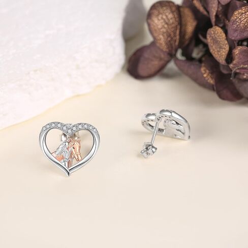 EXRANQO Horse Earrings For Girls 925 Sterling Sliver Cubic Zircon Horse Stud Earrings Hypoallergenic Cute Animal Horse Jewelry Gifts For Women Girls Mother Daughter in Kuwait