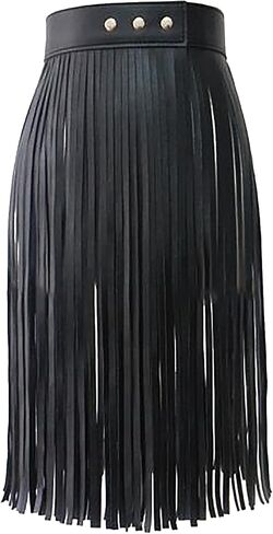 NICEYST Women Punk Waist Belt PU Leather Chain Fringe Belly Harness Belt Tassel Waistband Party Nightclub Women Accessories in Saudi Arabia
