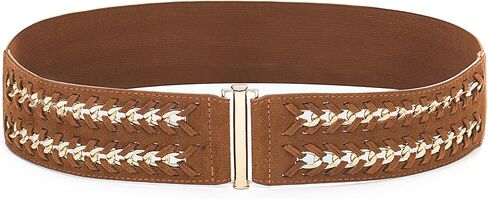 أحزمة الخصر النسائية FAN&LOUIS مقاس 2.4 سم قابلة للتمدد ومطاطة عتيقة للفساتين ذات السلسلة الذهبية in Kuwait