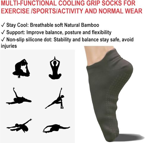Melankoli Girls Socks 6-8 Years Old Grip Socks Pilates Yoga Dance Barre Ballet Non Slip Crew in Saudi Arabia
