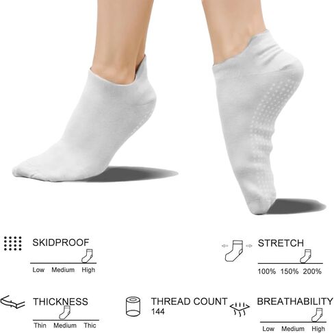 Melankoli Girls Socks 6-8 Years Old Grip Socks Pilates Yoga Dance Barre Ballet Non Slip Crew in Saudi Arabia