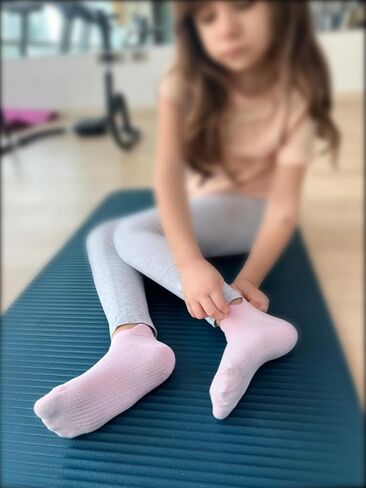 Melankoli Girls Socks 6-8 Years Old Grip Socks Pilates Yoga Dance Barre Ballet Non Slip Crew in Saudi Arabia
