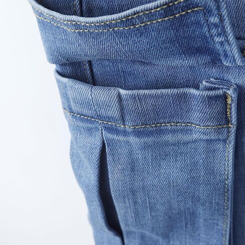 KIDSCOOL SPACE Girls Denim Overalls,Wide Leg Accordion Deep Heel Pockets Cargo Jeans Dungarees in Saudi Arabia