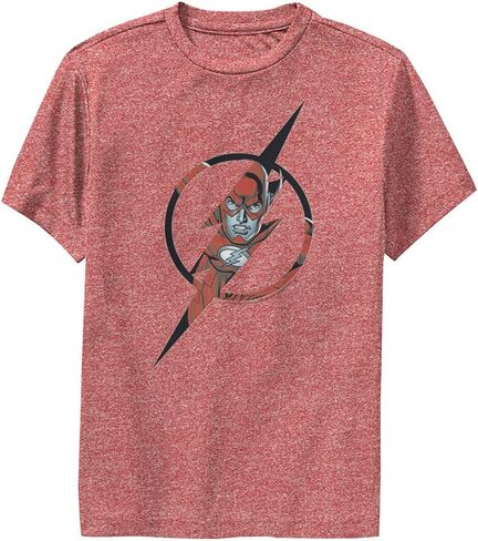 DC Comics Flash Character Filled Logo Boys Short Sleeve Tee Shirt in Saudi Arabia