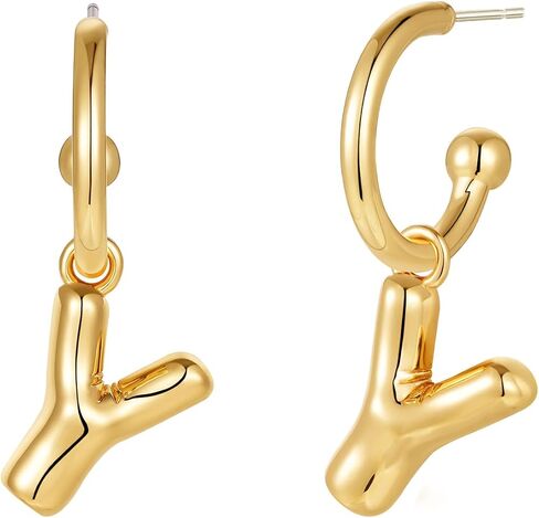 Apsvo Balloon Initial Earrings for Women Girls, Bubble Letter A-Z Earrings 18K Gold Plated Dainty Alphabet Name Personalized Jewelry Gift in Saudi Arabia