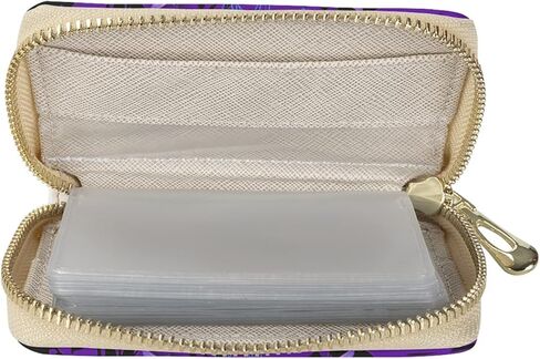 حامل بطاقة الائتمان اليعسوب الأرجواني من Boatee، حافظة تغيير العملات المعدنية للنساء، منظم بطاقات الائتمان من جلد البولي يوريثان للتسوق أثناء السفر in Kuwait