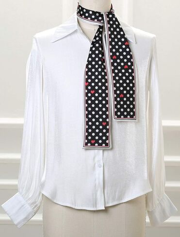 Allegra K Skinny Scarves 50s Polka Dots Neck Wraps for Women Cute Ribbon Hairband Neckerchief in Kuwait