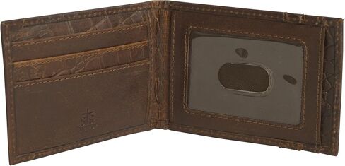 STS Ranchwear Men's Premium Full Grain Leather Catalina Croc Money Clip Wallet, ID Slot, 3 Exterior Card Slots in Saudi Arabia