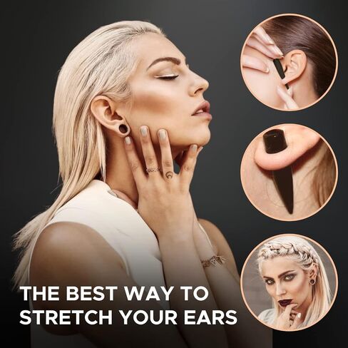 BodyJ4You 36PC Ear Stretching Big Gauges 00G-25mm - Aftercare Ear Balm Jojoba Oil - Acrylic Tapers Surgical Steel Single Flare Tunnels Plugs - Stretchers Expanders Eyelets in Saudi Arabia