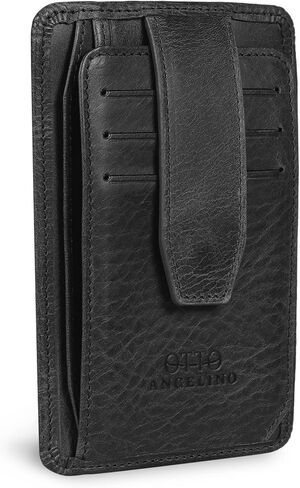 RFID Blocking Minimalist Men’s Wallet - Slim, Italian Leather Credit Card Holder and Zippered Coin Slot in Saudi Arabia