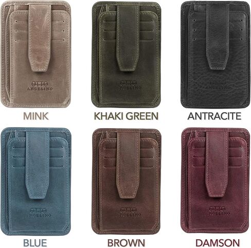 RFID Blocking Minimalist Men’s Wallet - Slim, Italian Leather Credit Card Holder and Zippered Coin Slot in Saudi Arabia