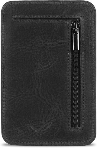 RFID Blocking Minimalist Men’s Wallet - Slim, Italian Leather Credit Card Holder and Zippered Coin Slot in Saudi Arabia