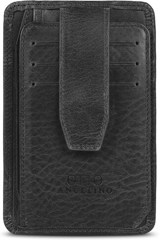RFID Blocking Minimalist Men’s Wallet - Slim, Italian Leather Credit Card Holder and Zippered Coin Slot in Saudi Arabia